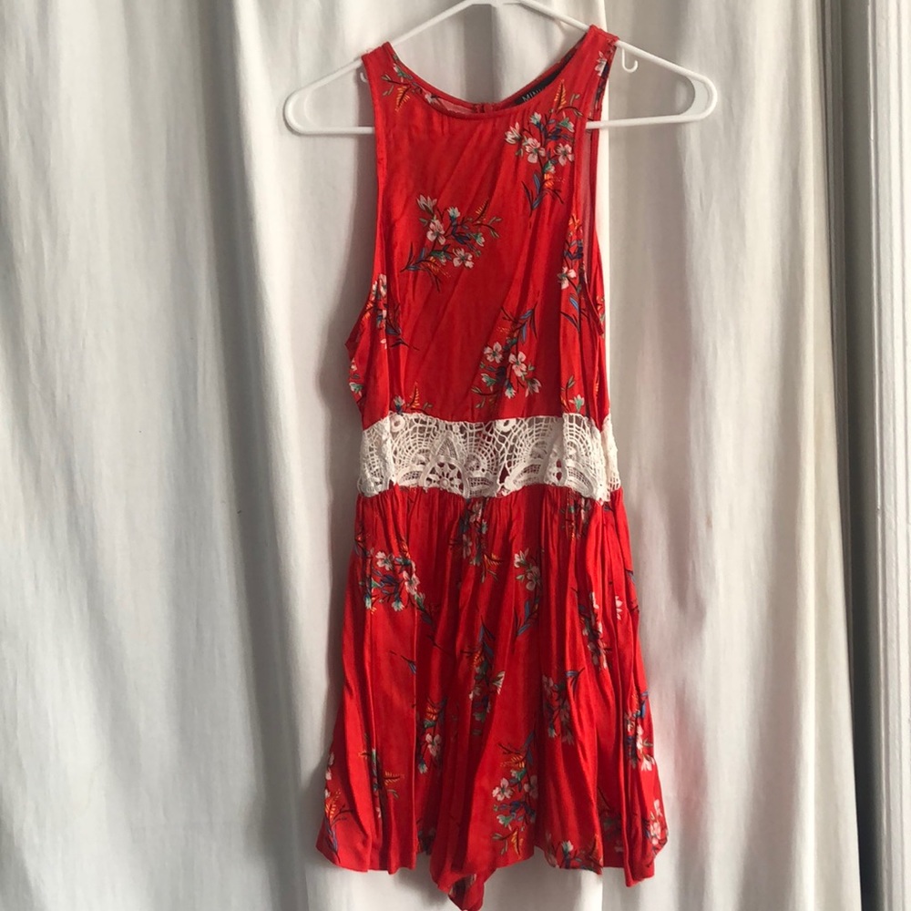 Mink Pink Red Floral Romper